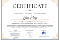Certificate Psychosomatic Practitioner Level 1 - Jan Petry